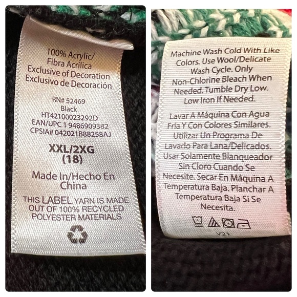 Holiday Time, Christmas Sweater, Deejay Dinosaur, Women’s Size XXL/2XL - Picture 6 of 15